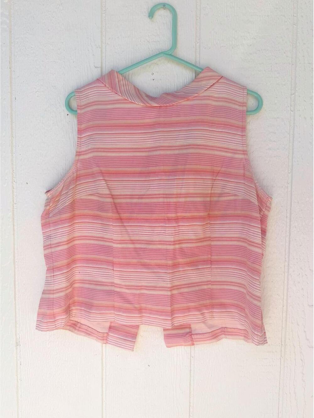 Vintage Studio C Women's Sleeveless Button-Up Sweater Vest, Size 16